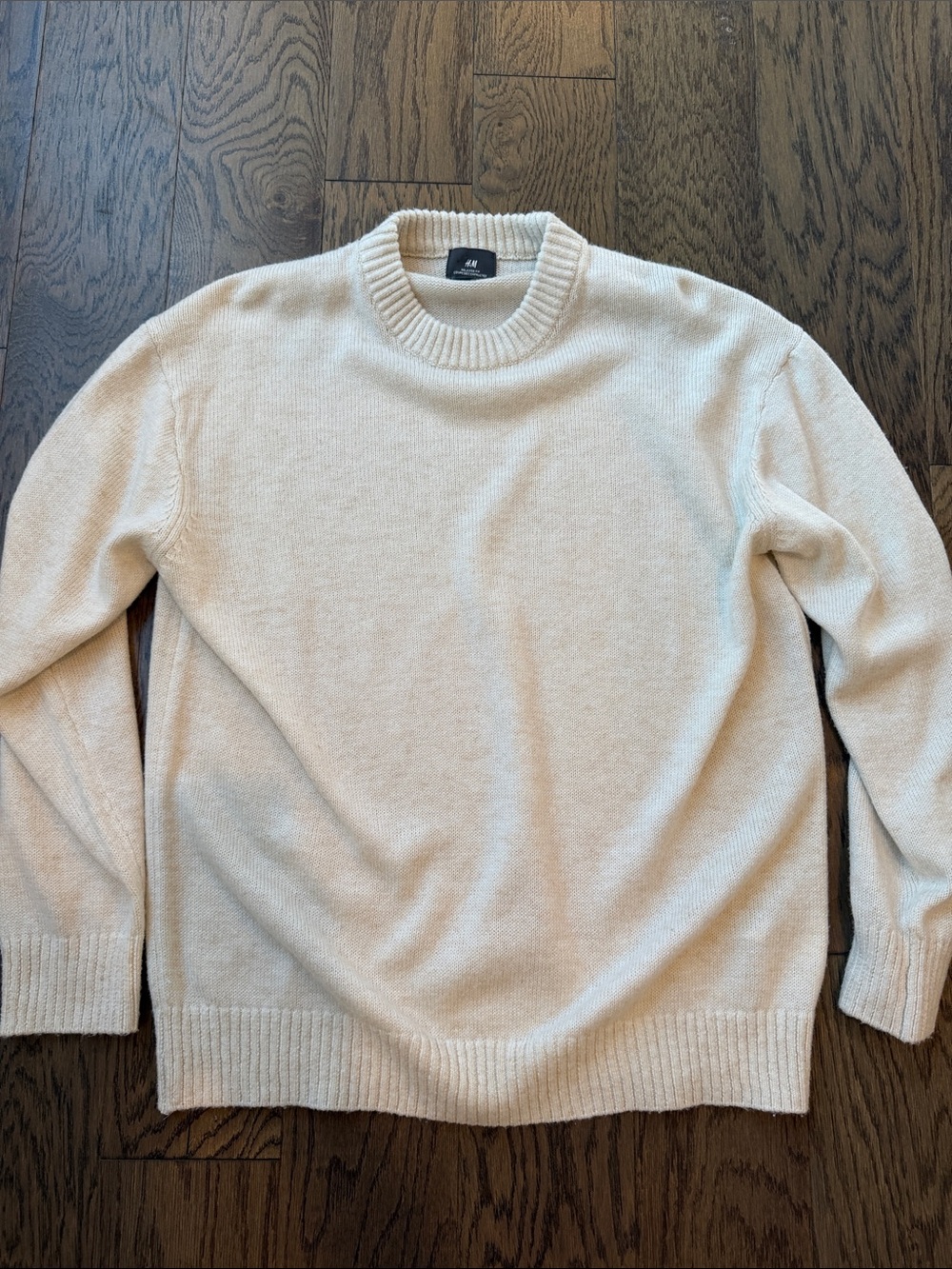 H&M Men’s Light Cream Crewneck Sweater
